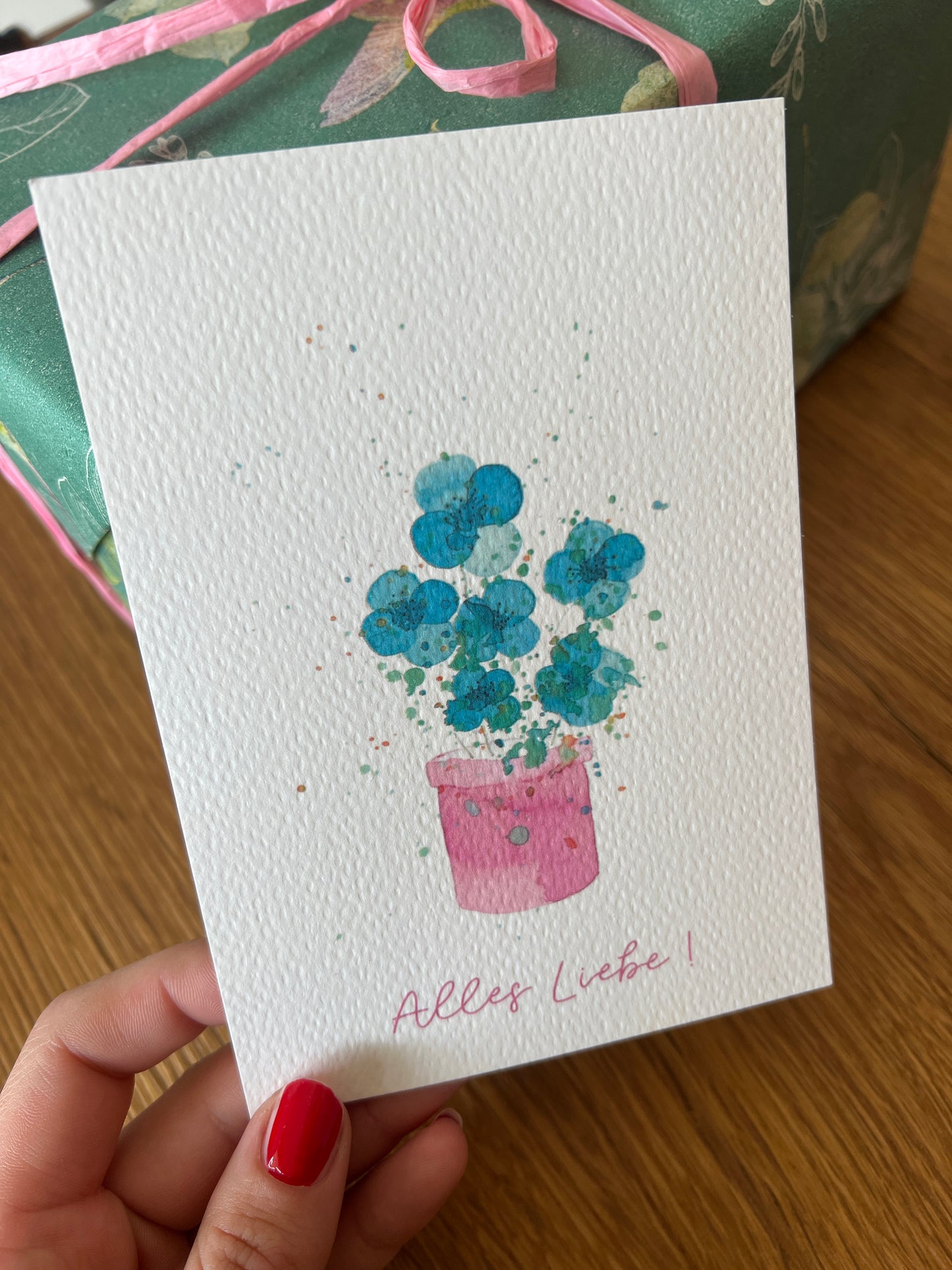 Karte zum Muttertag, Muttertagskarte mit Blumen-Motiv, Geburtstagskarte, Postkarte A6