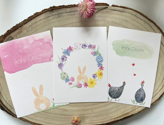 Bunte Osterkarten - Set aus 3 Karten