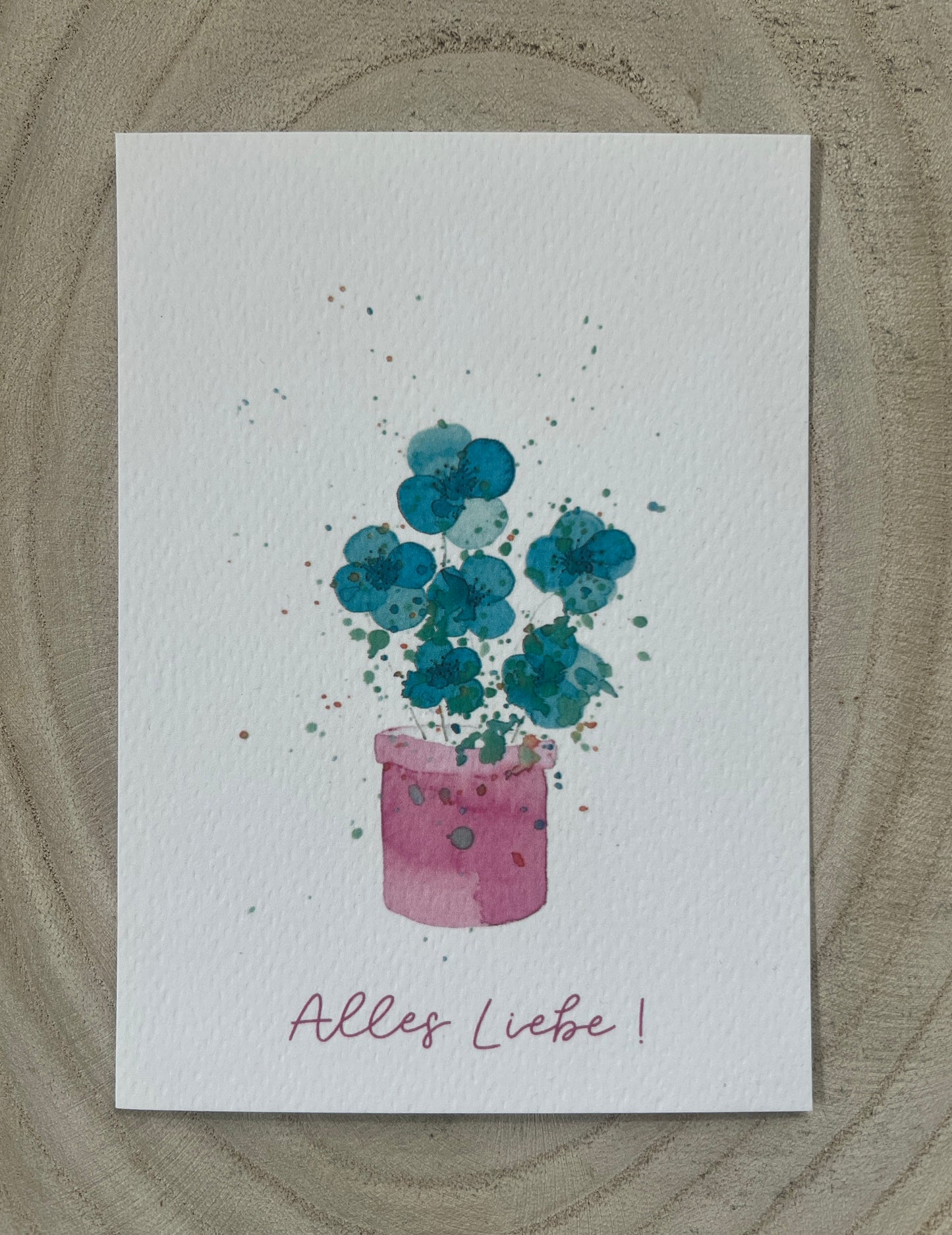 Karte zum Muttertag, Muttertagskarte mit Blumen-Motiv, Geburtstagskarte, Postkarte A6